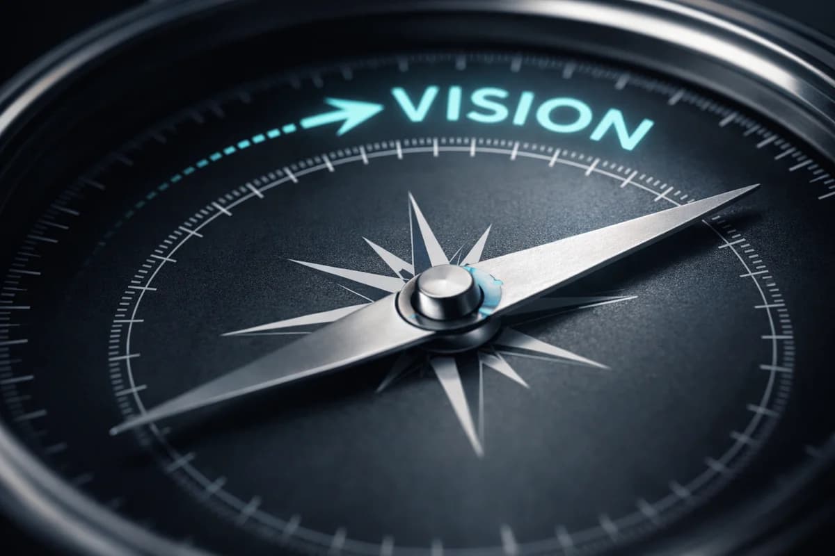 Compass pointing to Vision - Strategic direction